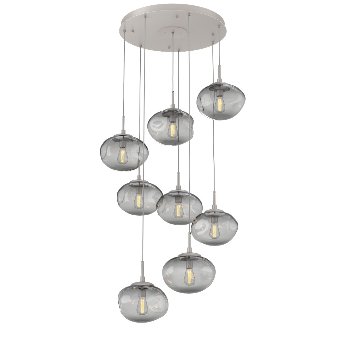 Hammerton Studio - CHB0064-08-BS-S-C01-E2 - Eight Light Pendant - Nebula - Beige Silver