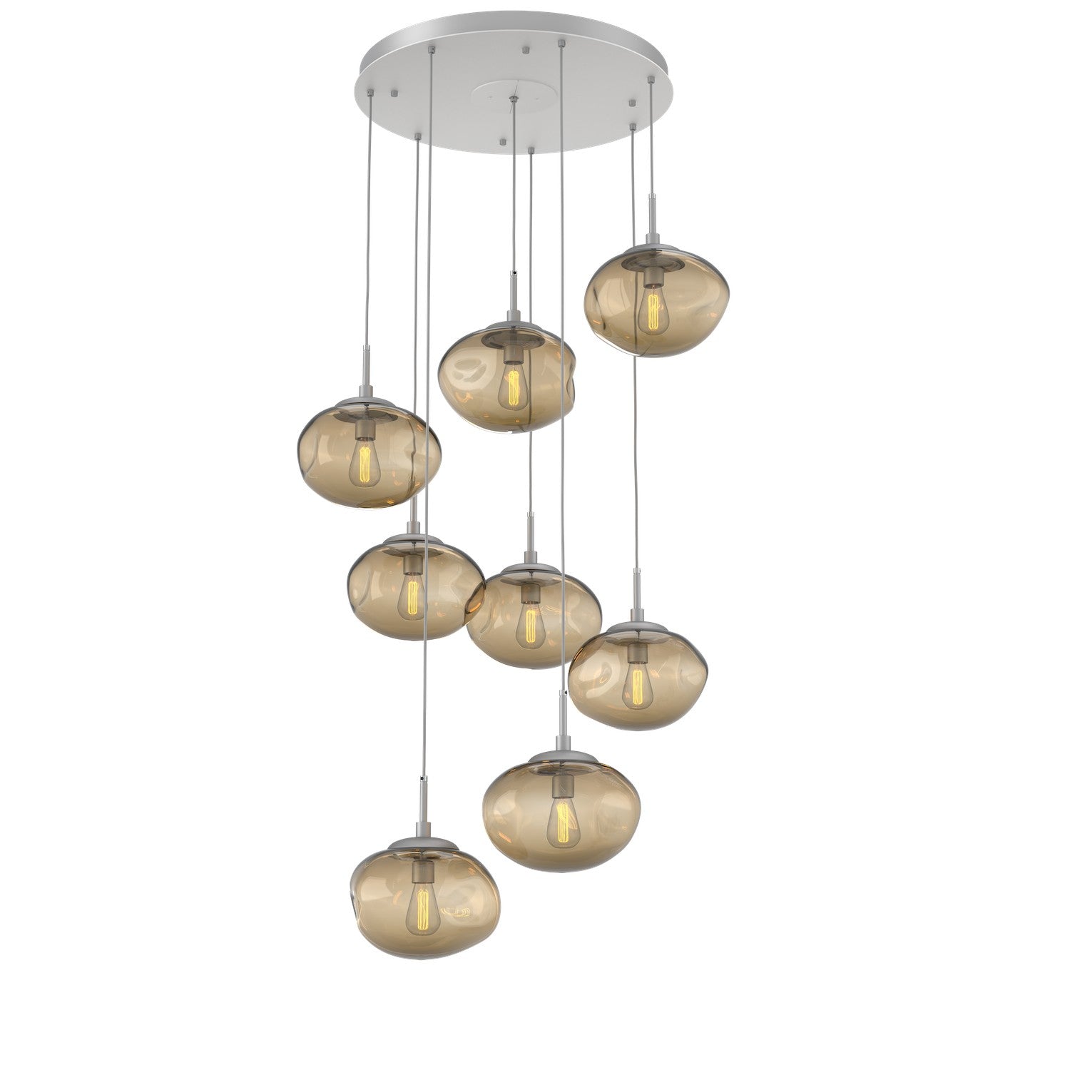 Hammerton Studio - CHB0064-08-CS-B-C01-E2 - Eight Light Pendant - Nebula - Classic Silver