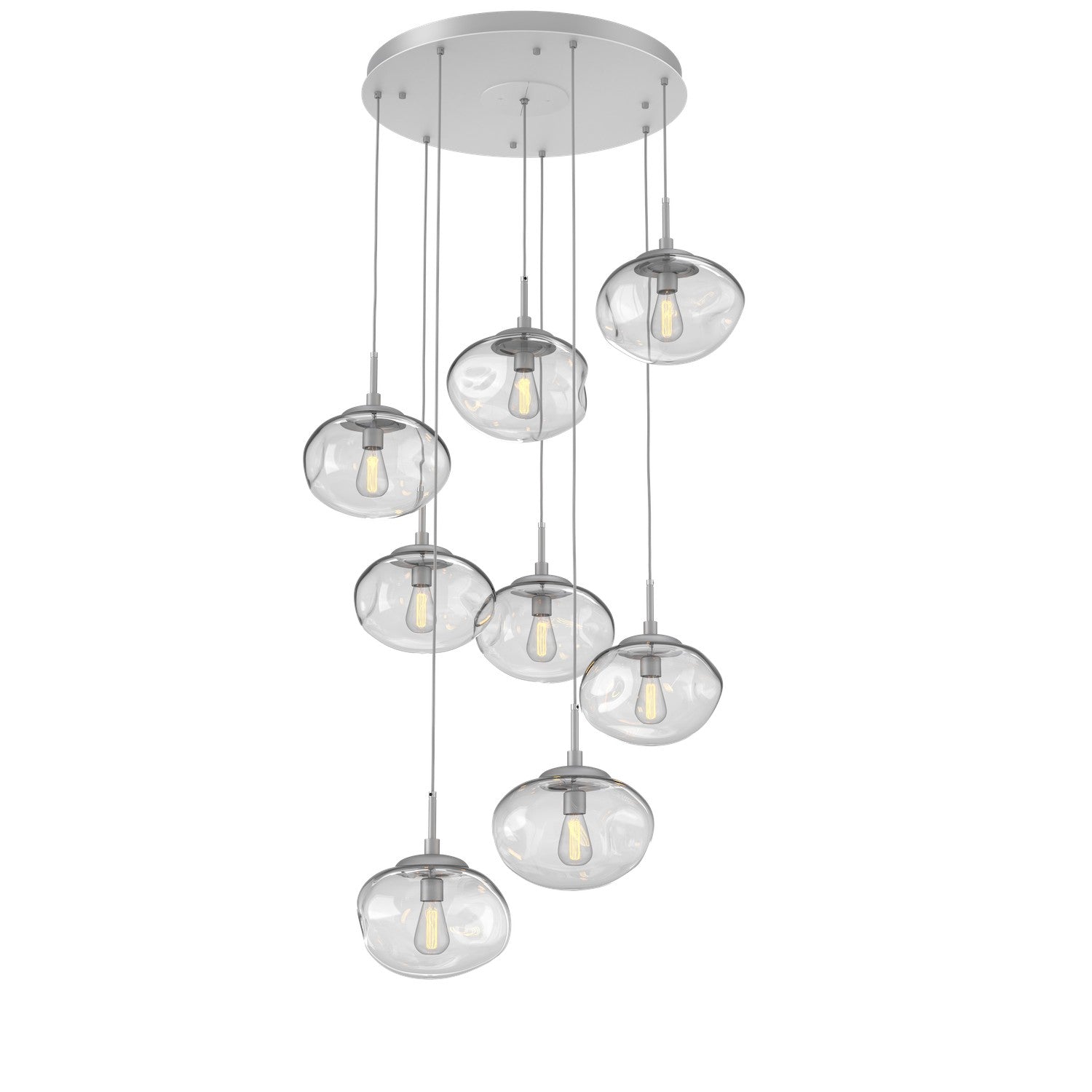 Hammerton Studio - CHB0064-08-CS-C-C01-E2 - Eight Light Pendant - Nebula - Classic Silver