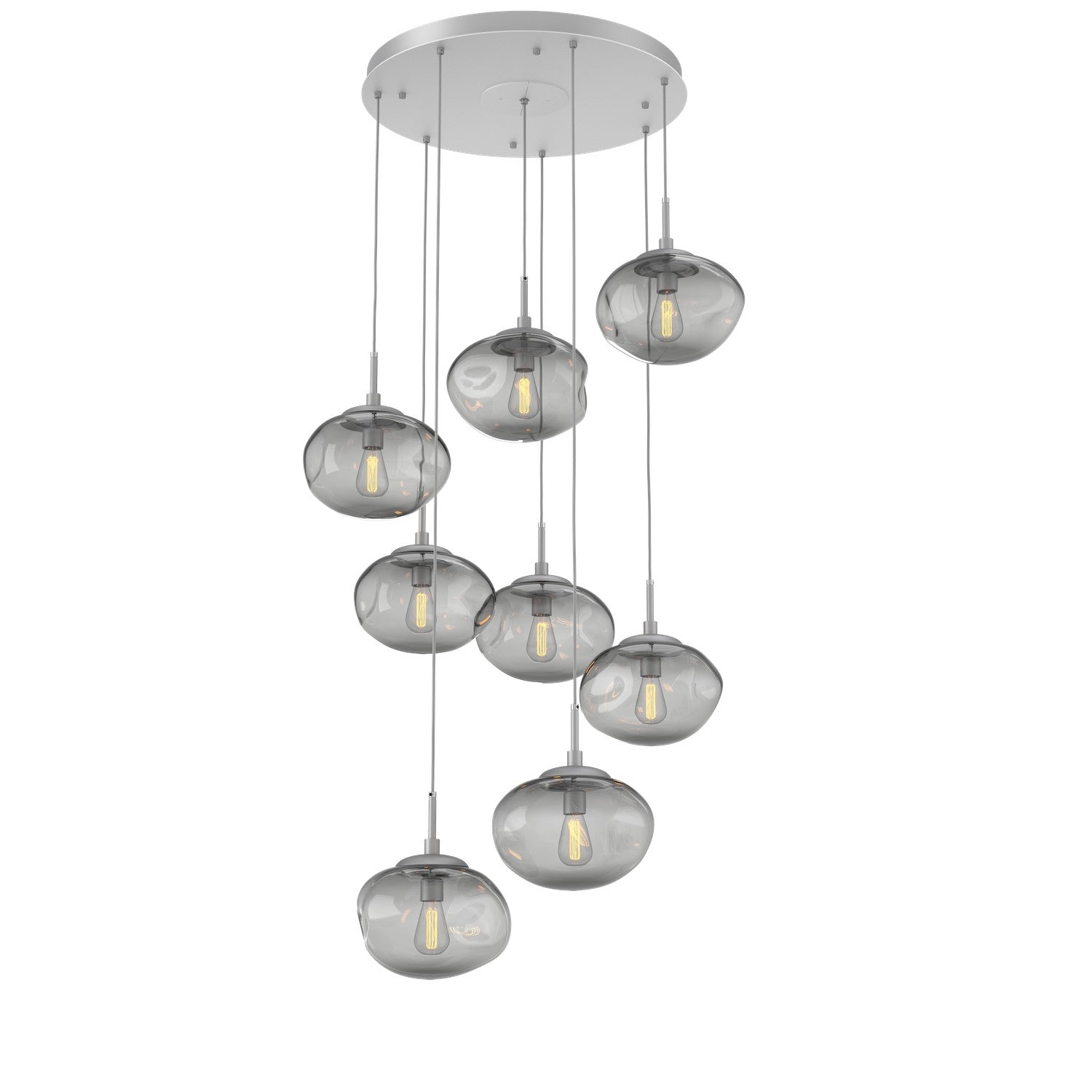 Hammerton Studio - CHB0064-08-CS-S-C01-E2 - Eight Light Pendant - Nebula - Classic Silver