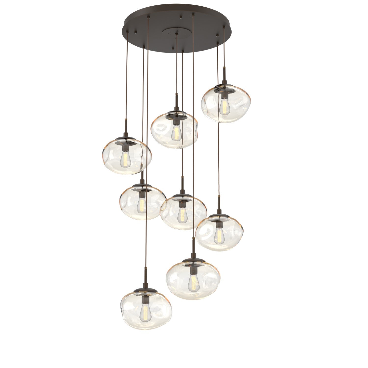 Hammerton Studio - CHB0064-08-FB-A-C01-E2 - Eight Light Pendant - Nebula - Flat Bronze