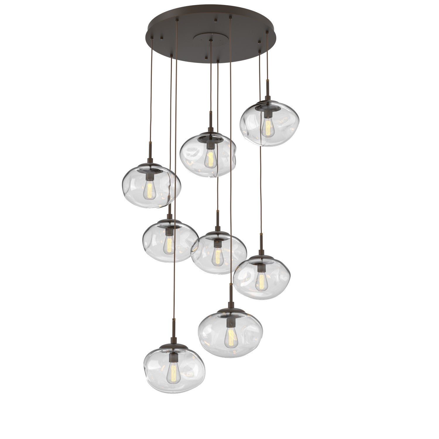 Hammerton Studio - CHB0064-08-FB-C-C01-E2 - Eight Light Pendant - Nebula - Flat Bronze