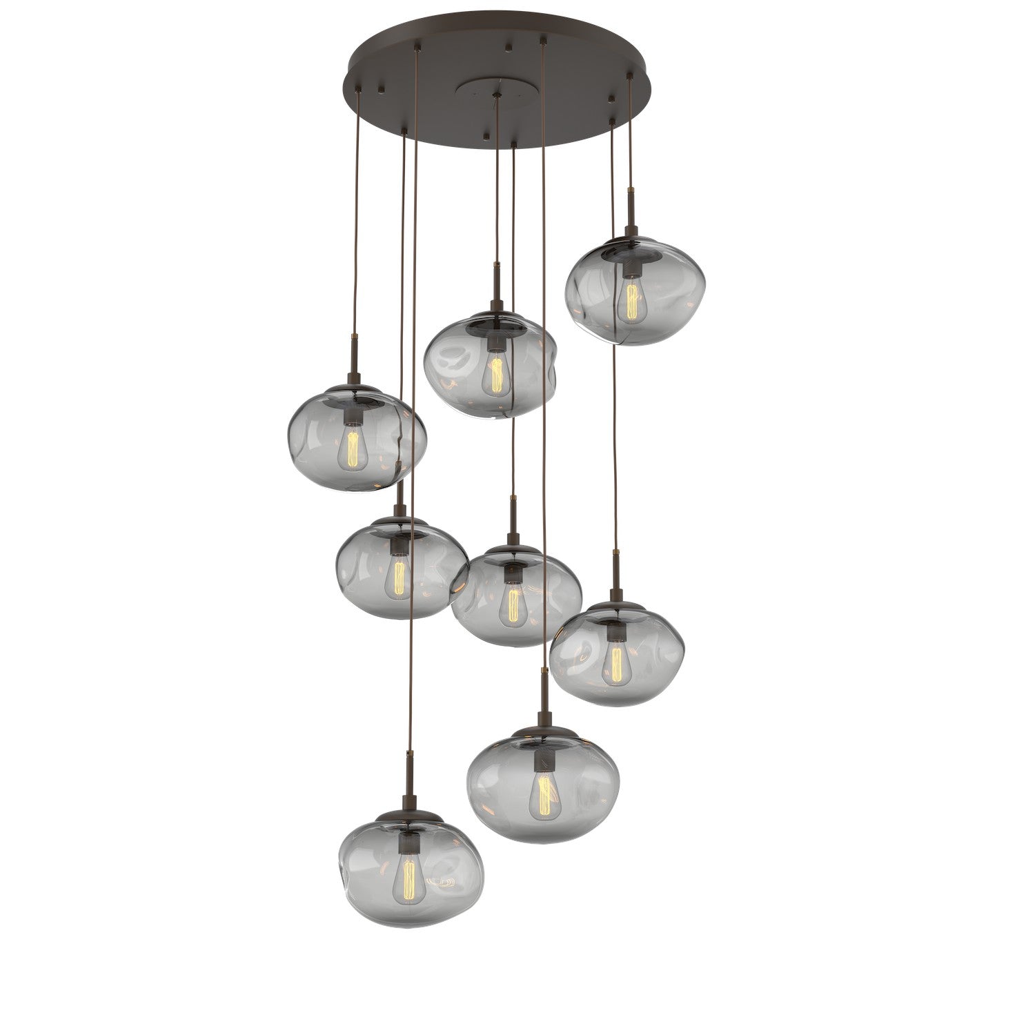 Hammerton Studio - CHB0064-08-FB-S-C01-E2 - Eight Light Pendant - Nebula - Flat Bronze