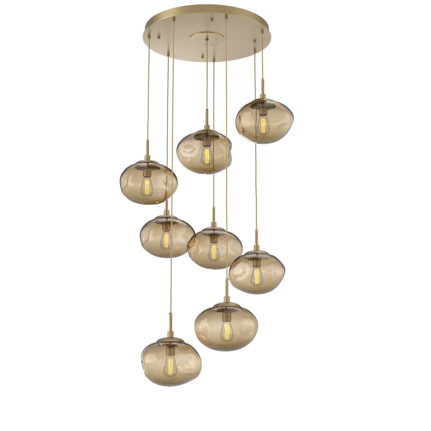 Hammerton Studio - CHB0064-08-GB-B-C01-E2 - Eight Light Pendant - Nebula - Gilded Brass