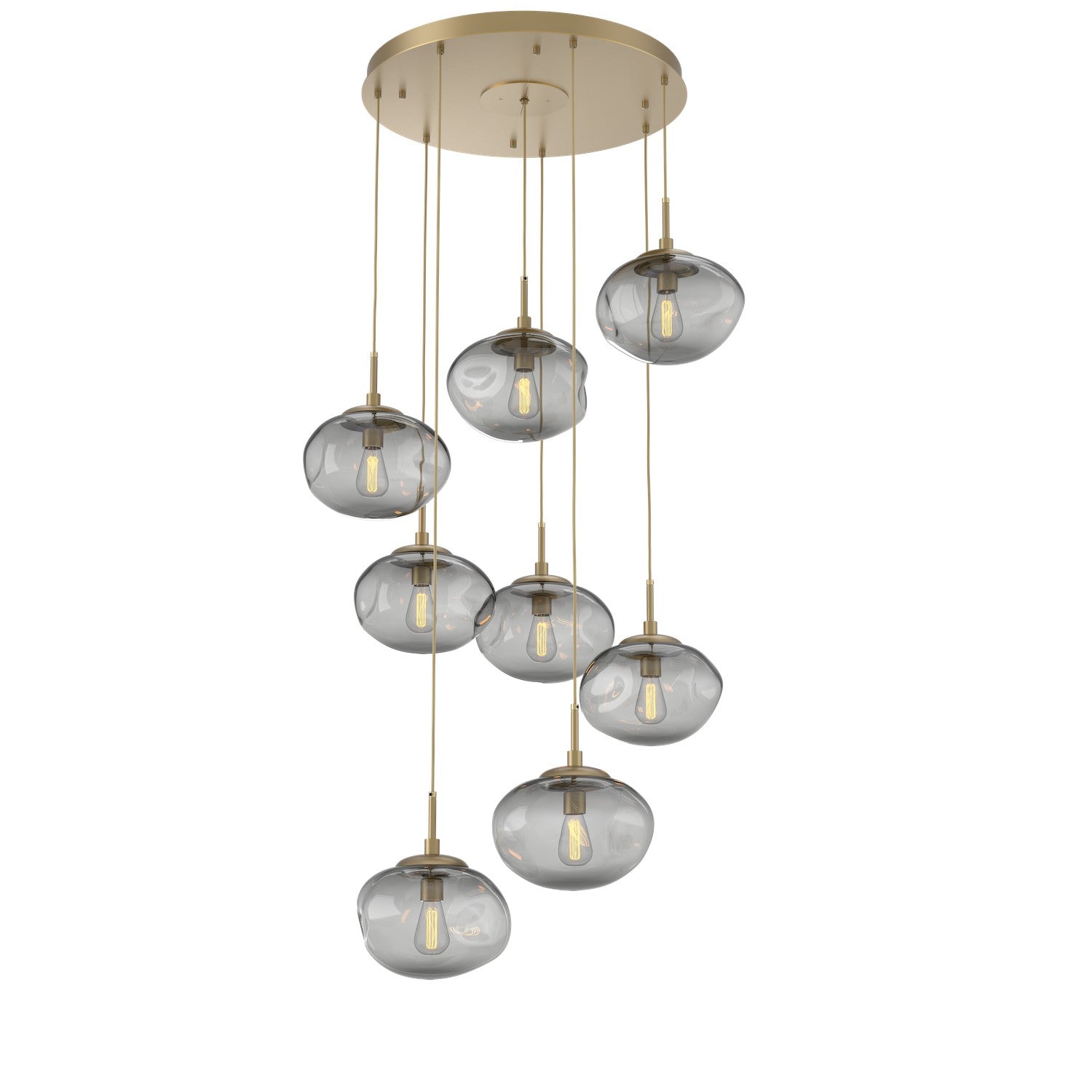 Hammerton Studio - CHB0064-08-GB-S-C01-E2 - Eight Light Pendant - Nebula - Gilded Brass