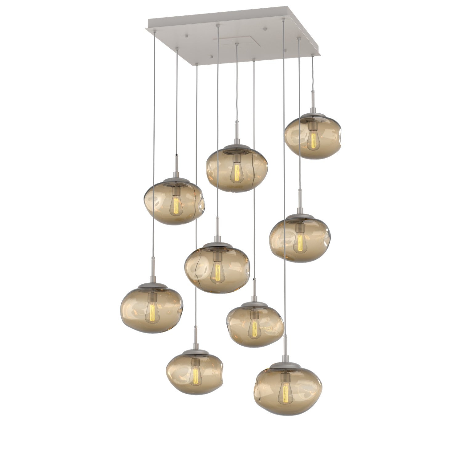 Hammerton Studio - CHB0064-09-BS-B-C01-E2 - Nine Light Pendant - Nebula - Beige Silver