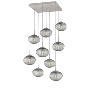 Hammerton Studio - CHB0064-09-BS-S-C01-E2 - Nine Light Pendant - Nebula - Beige Silver