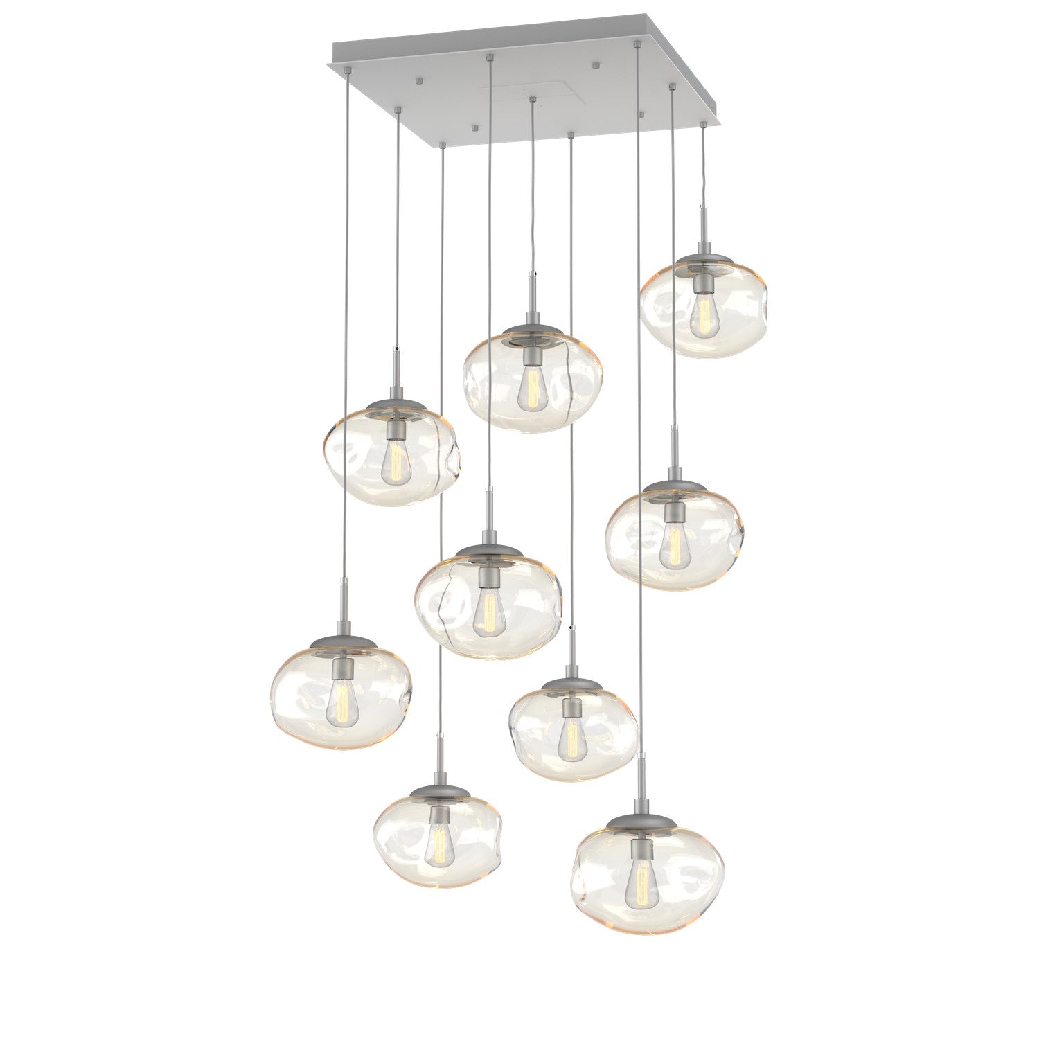 Hammerton Studio - CHB0064-09-CS-A-C01-E2 - Nine Light Pendant - Nebula - Classic Silver