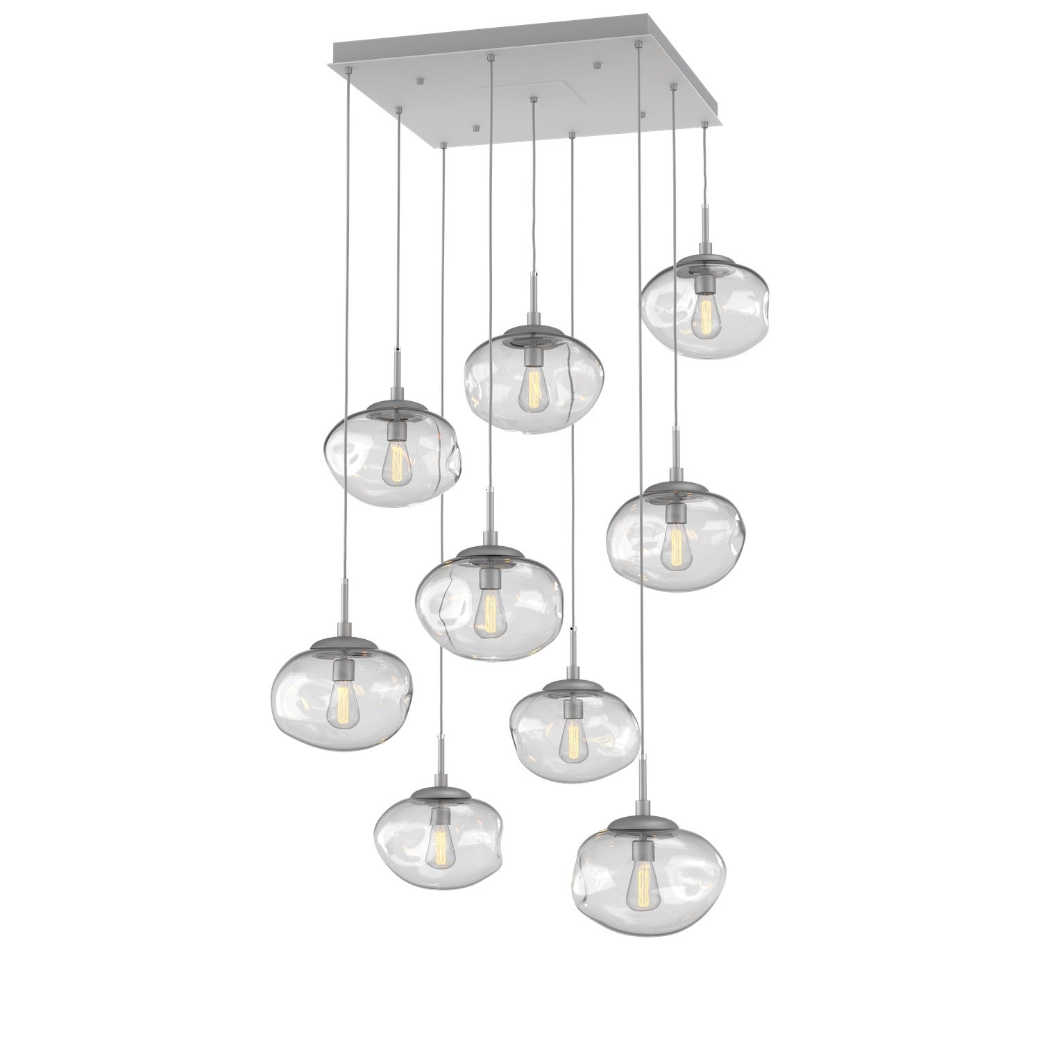 Hammerton Studio - CHB0064-09-CS-C-C01-E2 - Nine Light Pendant - Nebula - Classic Silver