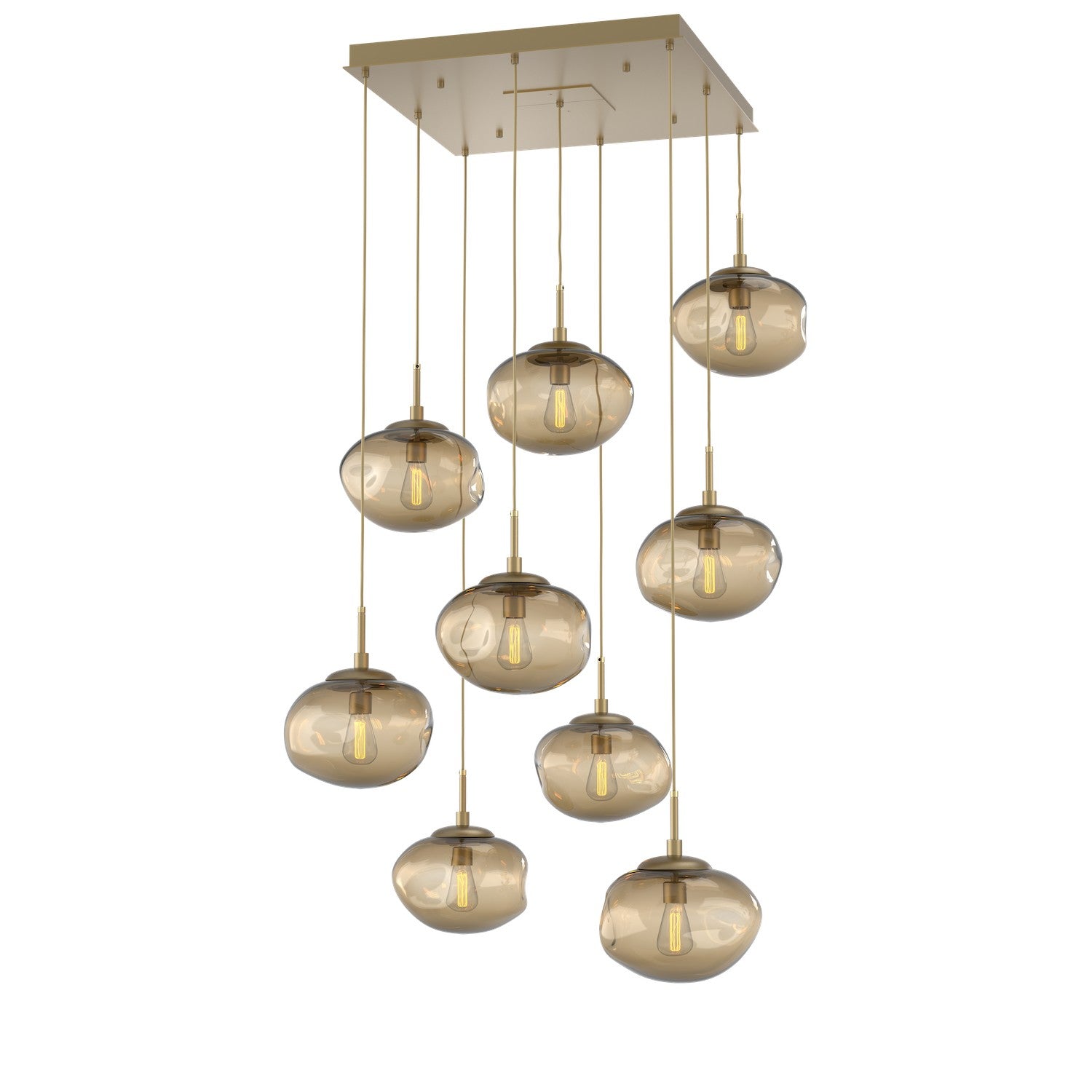 Hammerton Studio - CHB0064-09-GB-B-C01-E2 - Nine Light Pendant - Nebula - Gilded Brass