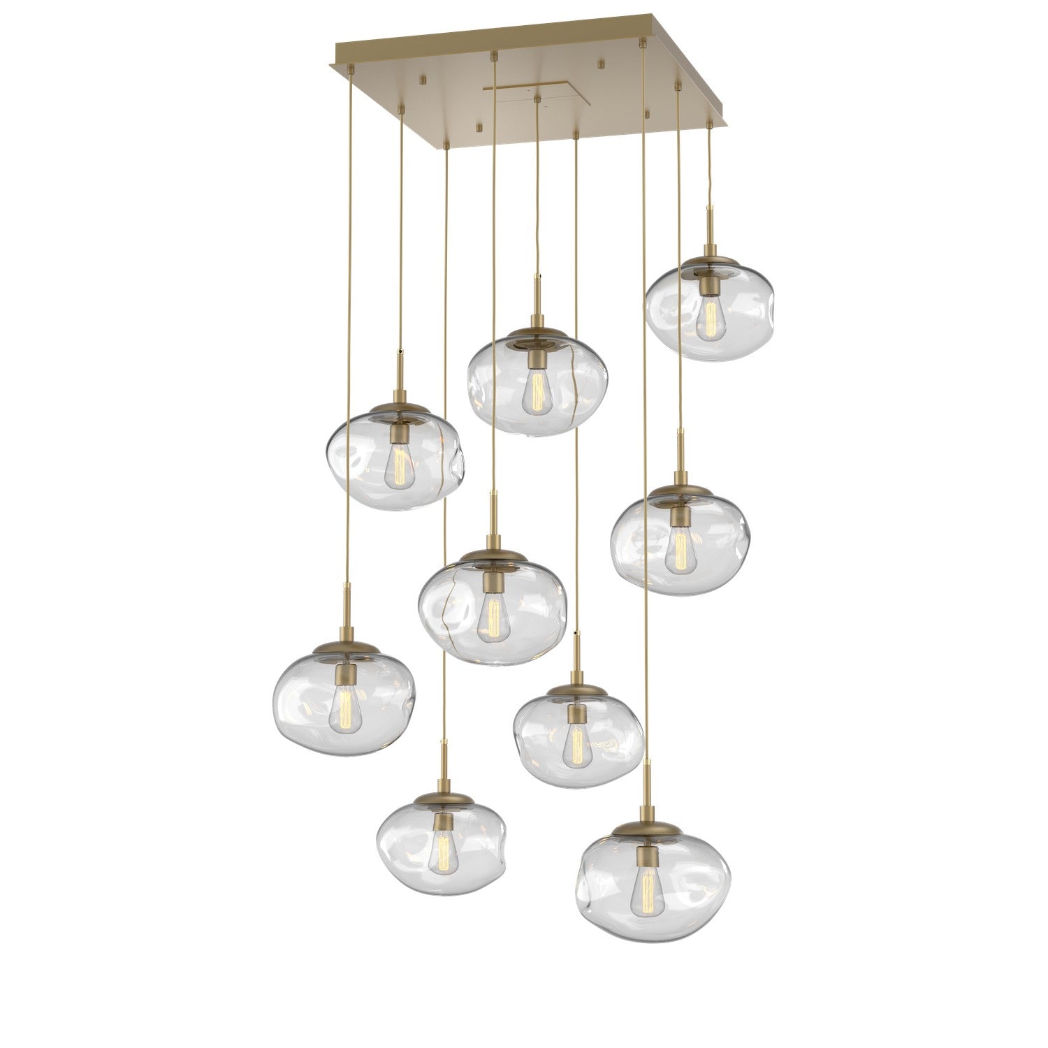 Hammerton Studio - CHB0064-09-GB-C-C01-E2 - Nine Light Pendant - Nebula - Gilded Brass