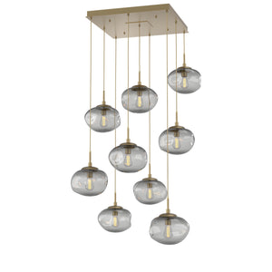 Hammerton Studio - CHB0064-09-GB-S-C01-E2 - Nine Light Pendant - Nebula - Gilded Brass