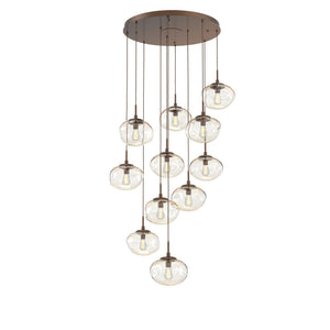 Hammerton Studio - CHB0064-11-BB-A-C01-E2 - 11 Light Pendant - Nebula - Burnished Bronze