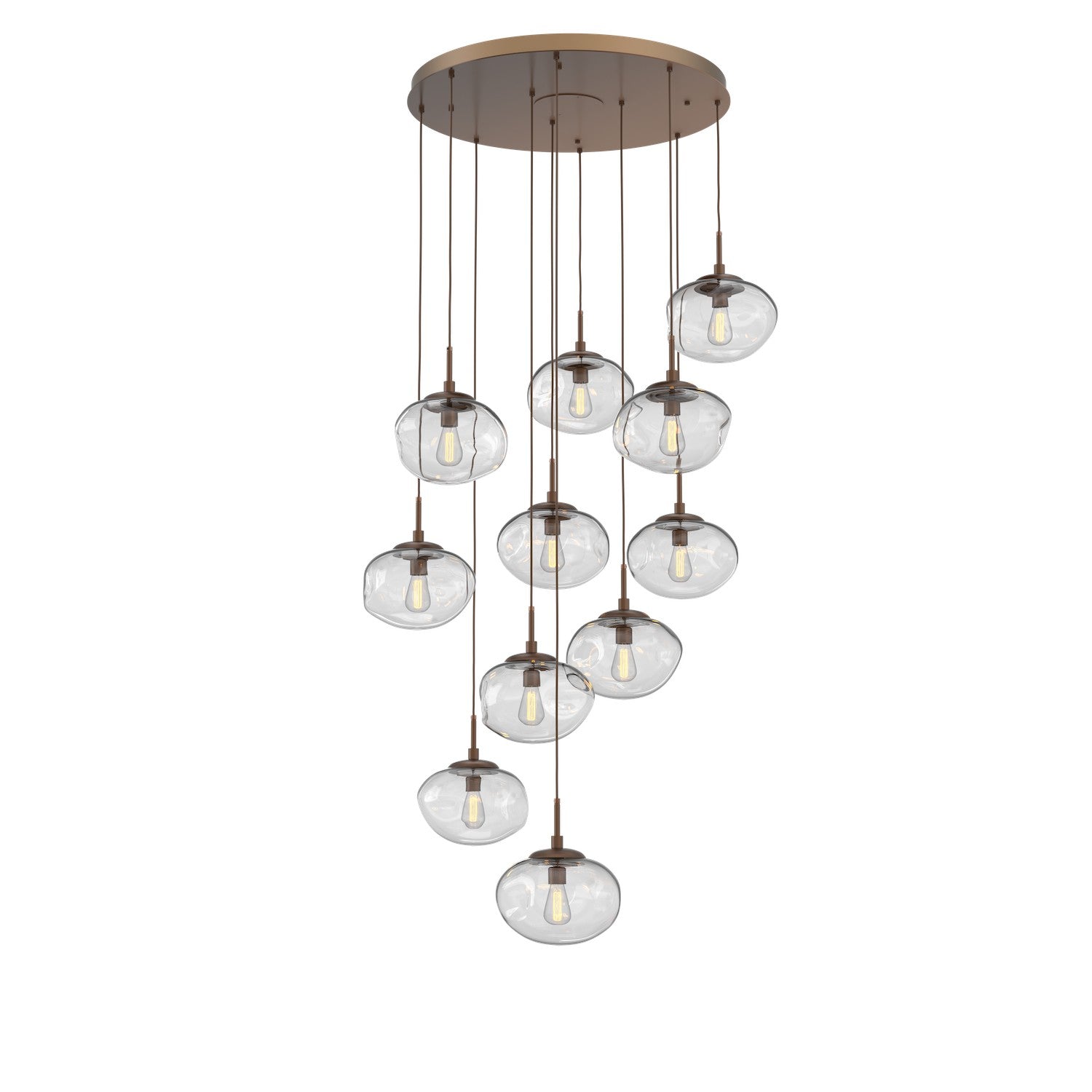 Hammerton Studio - CHB0064-11-BB-C-C01-E2 - 11 Light Pendant - Nebula - Burnished Bronze