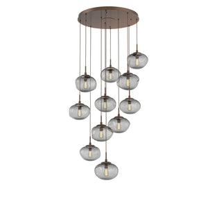 Hammerton Studio - CHB0064-11-BB-S-C01-E2 - 11 Light Pendant - Nebula - Burnished Bronze