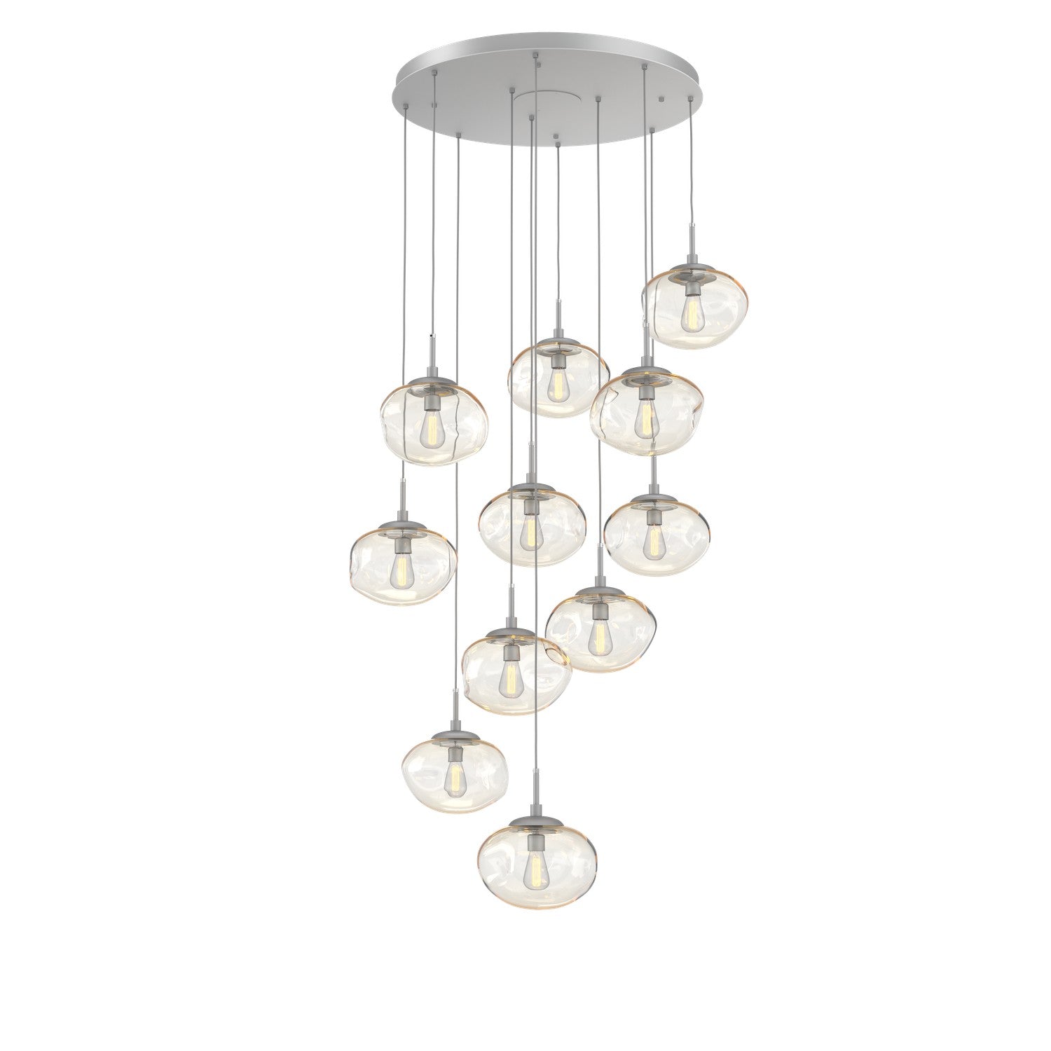 Hammerton Studio - CHB0064-11-CS-A-C01-E2 - 11 Light Pendant - Nebula - Classic Silver