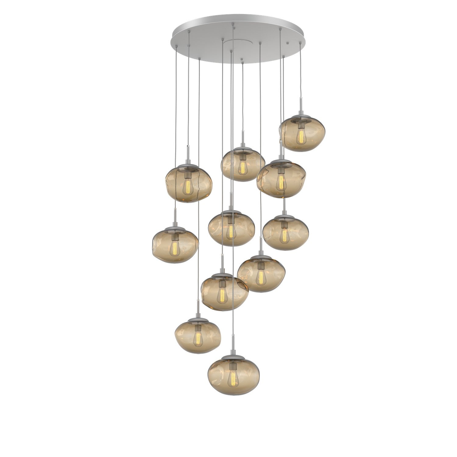 Hammerton Studio - CHB0064-11-CS-B-C01-E2 - 11 Light Pendant - Nebula - Classic Silver