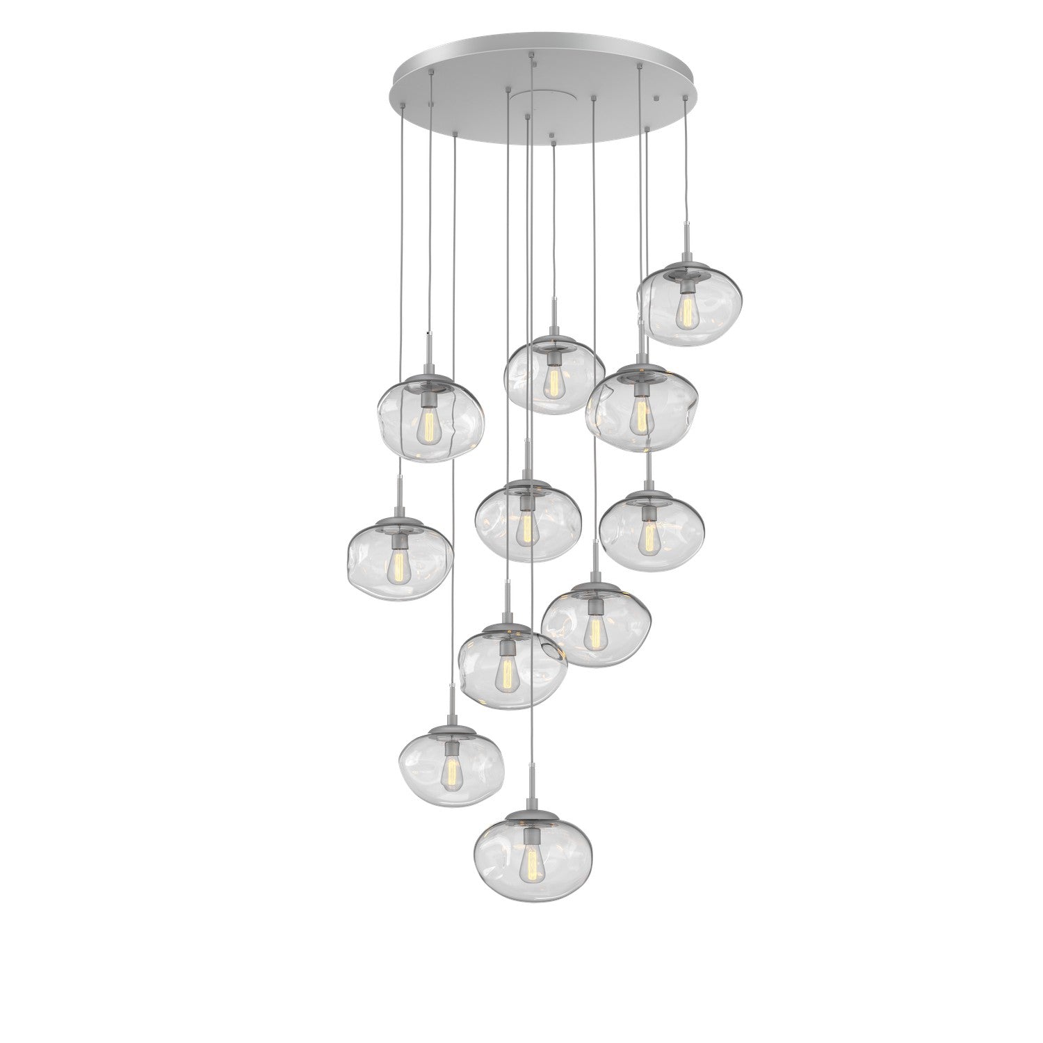 Hammerton Studio - CHB0064-11-CS-C-C01-E2 - 11 Light Pendant - Nebula - Classic Silver