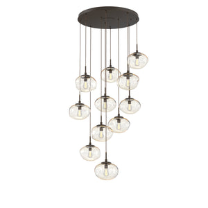 Hammerton Studio - CHB0064-11-FB-A-C01-E2 - 11 Light Pendant - Nebula - Flat Bronze