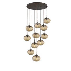 Hammerton Studio - CHB0064-11-FB-B-C01-E2 - 11 Light Pendant - Nebula - Flat Bronze