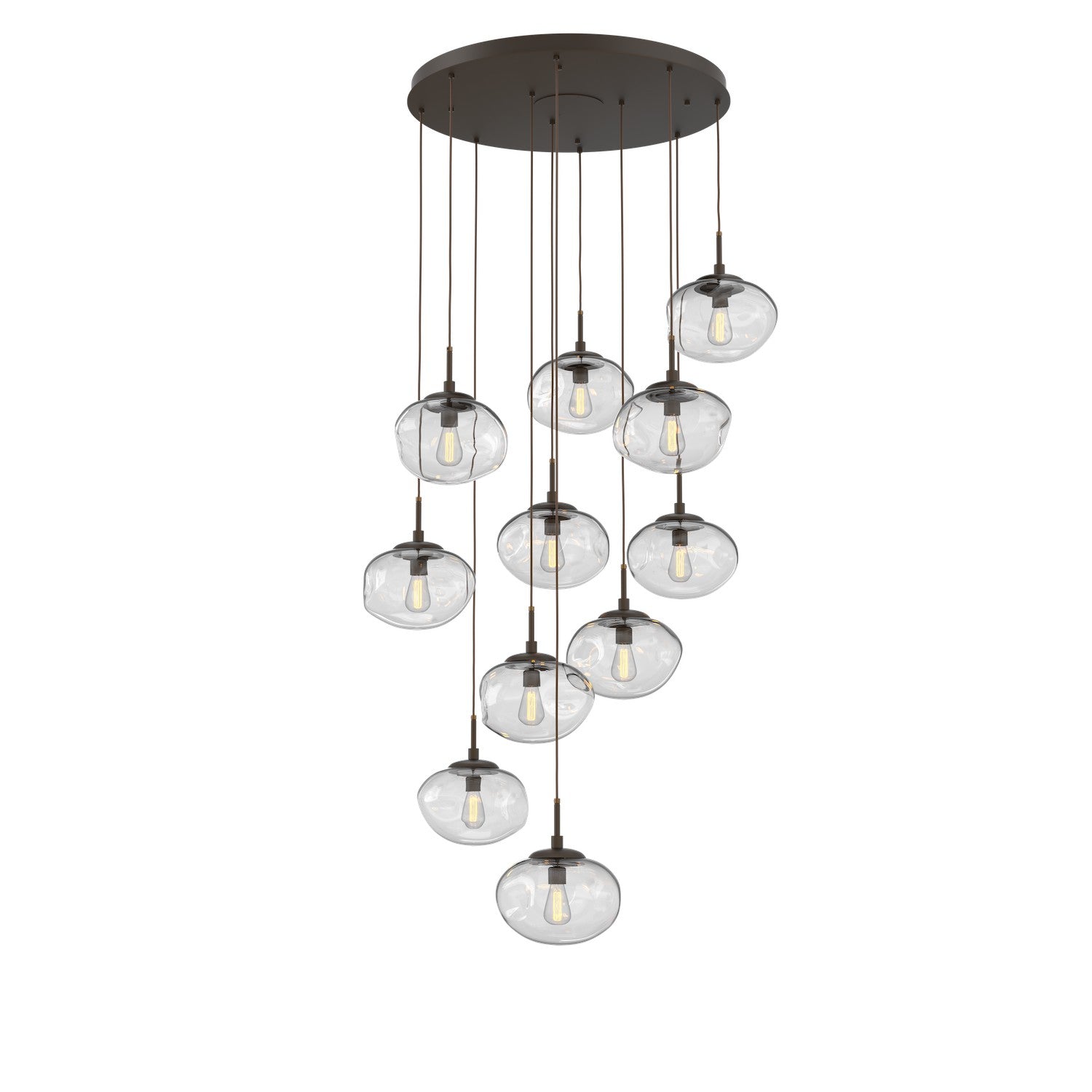 Hammerton Studio - CHB0064-11-FB-C-C01-E2 - 11 Light Pendant - Nebula - Flat Bronze