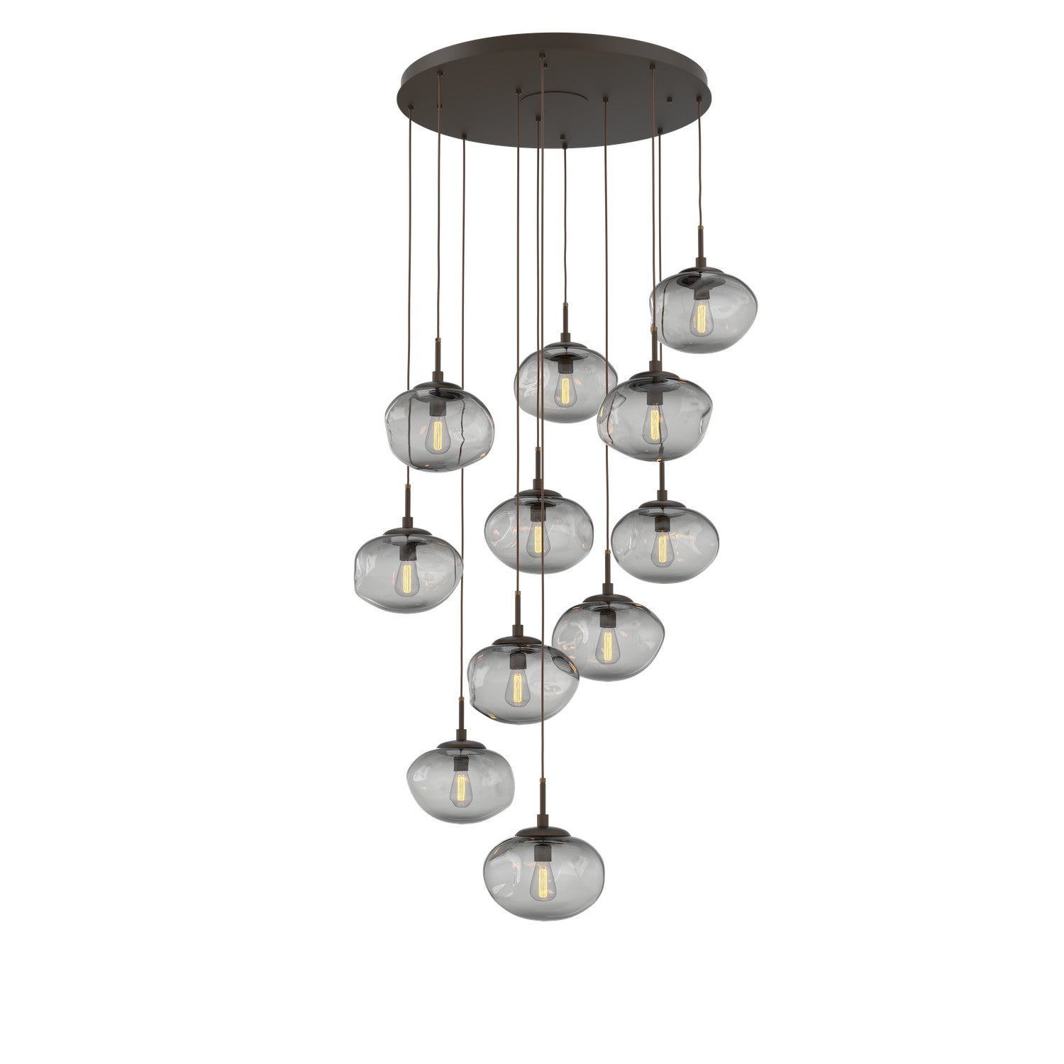 Hammerton Studio - CHB0064-11-FB-S-C01-E2 - 11 Light Pendant - Nebula - Flat Bronze