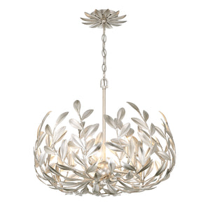 Crystorama - 566-SA - Five Light Chandelier - Broche - Antique Silver