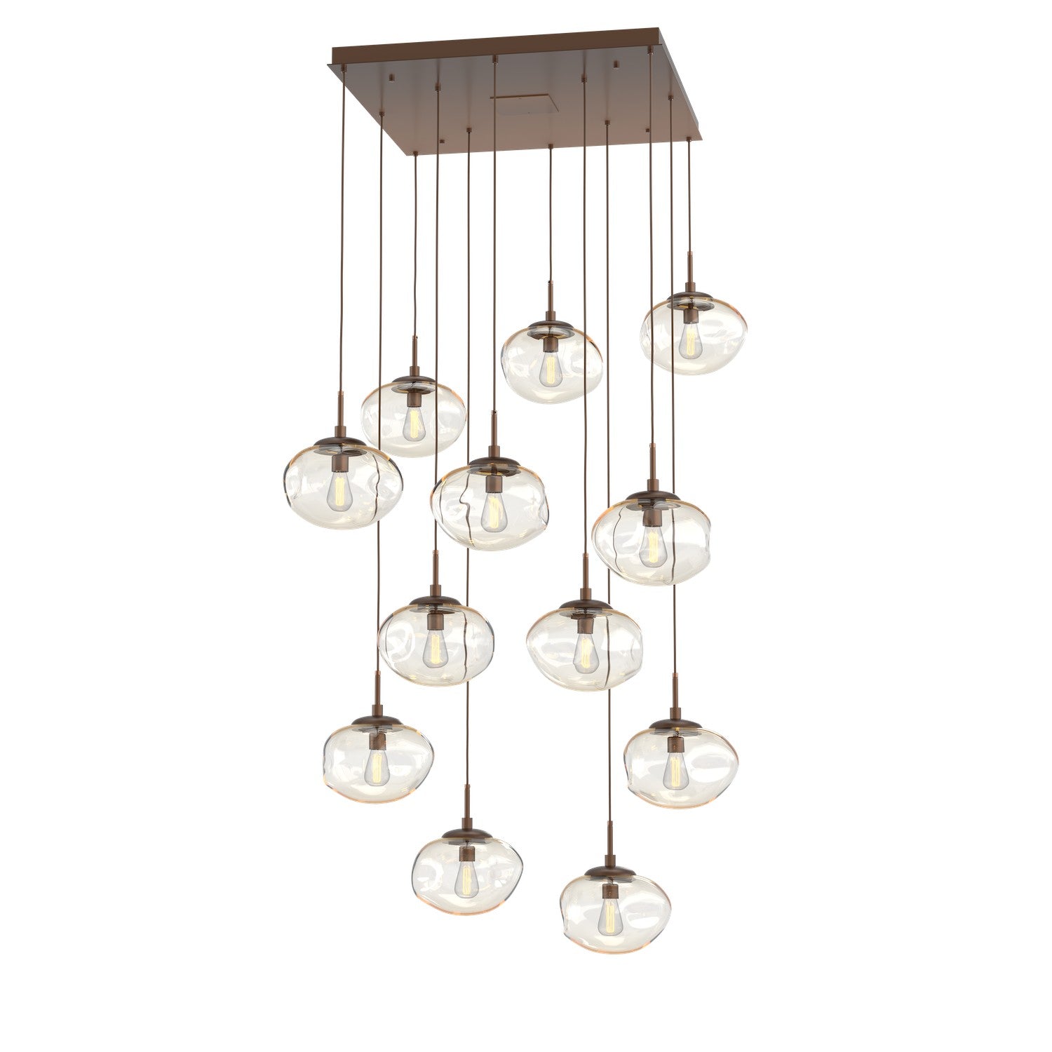 Hammerton Studio - CHB0064-12-BB-A-C01-E2 - 12 Light Pendant - Nebula - Burnished Bronze