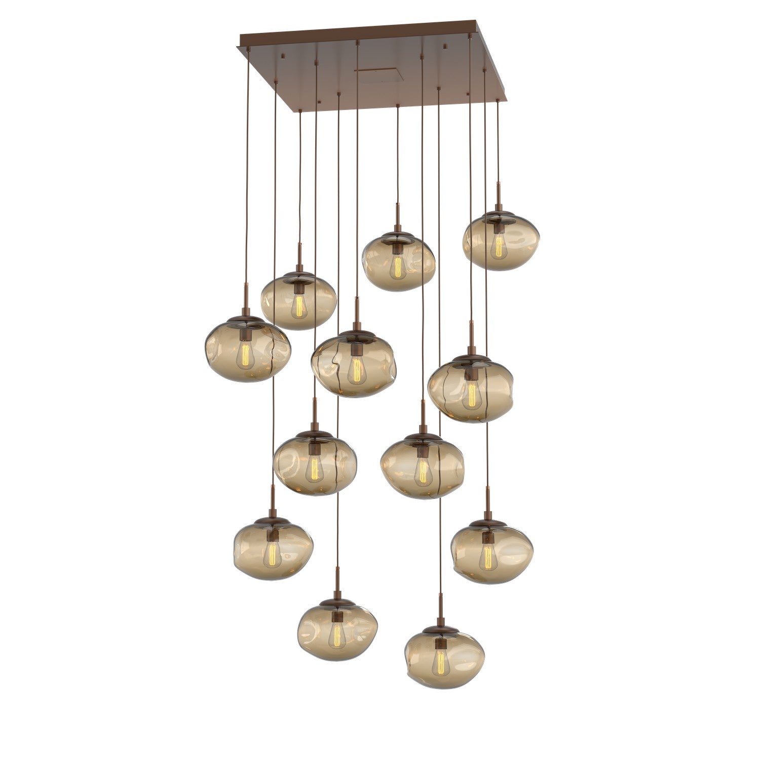 Hammerton Studio - CHB0064-12-BB-B-C01-E2 - 12 Light Pendant - Nebula - Burnished Bronze