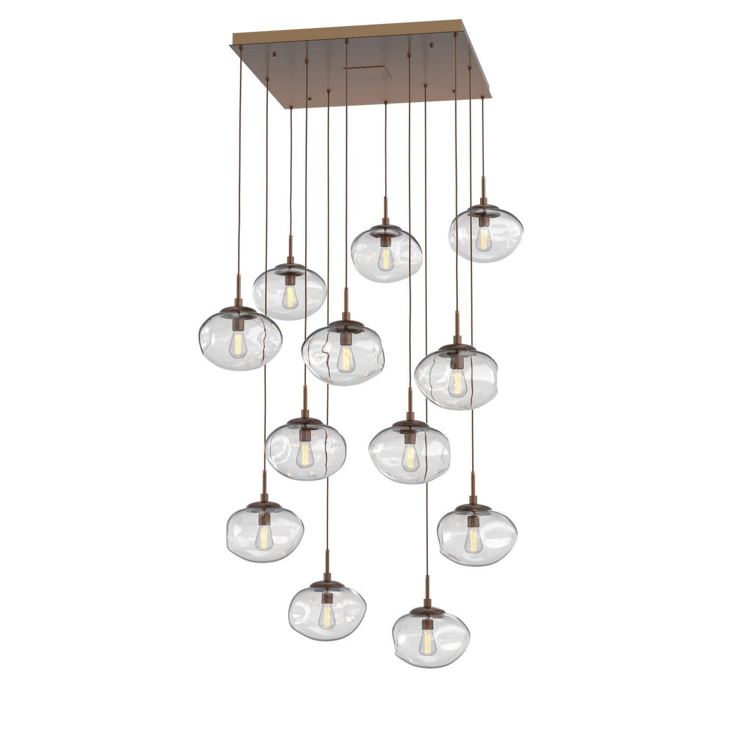 Hammerton Studio - CHB0064-12-BB-C-C01-E2 - 12 Light Pendant - Nebula - Burnished Bronze