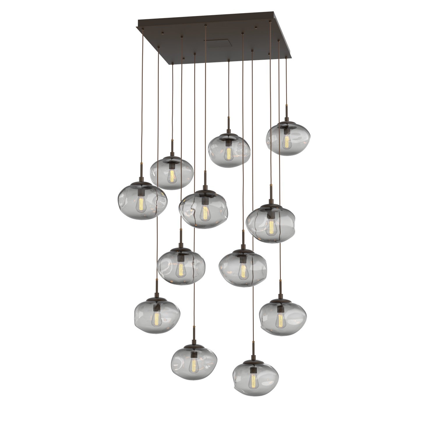 Hammerton Studio - CHB0064-12-FB-S-C01-E2 - 12 Light Pendant - Nebula - Flat Bronze