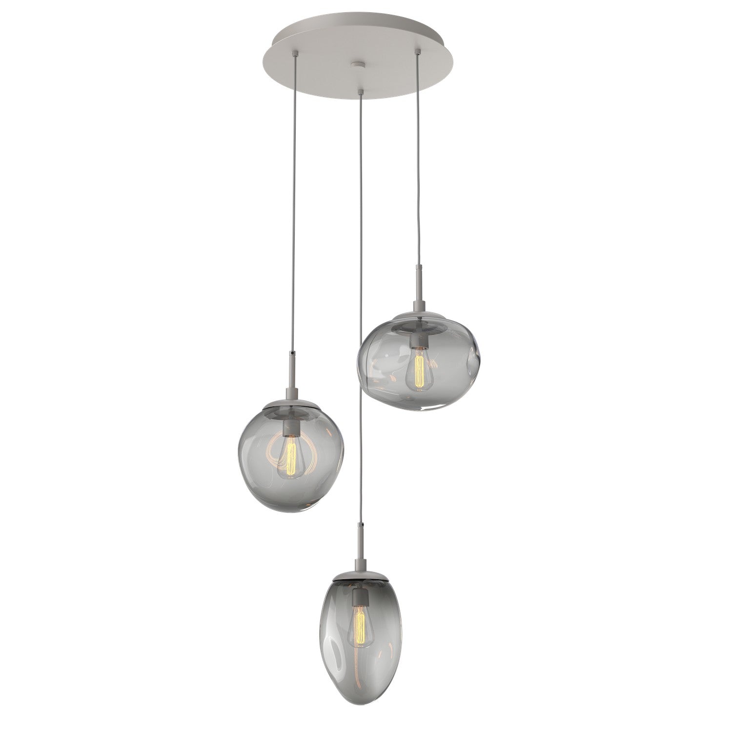 Hammerton Studio - CHB0065-03-BS-S-C01-E2 - Three Light Pendant - Cosmos - Beige Silver