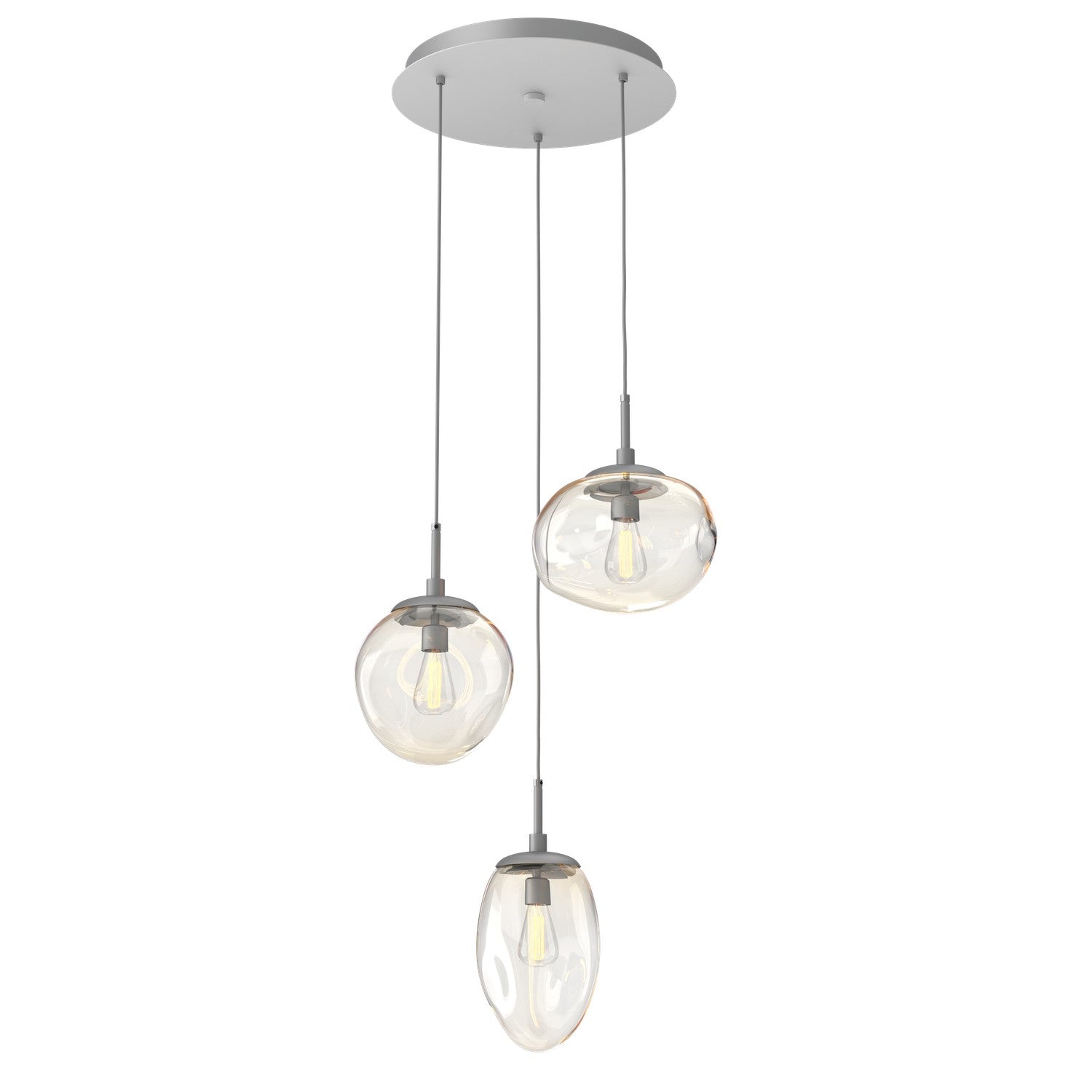 Hammerton Studio - CHB0065-03-CS-A-C01-E2 - Three Light Pendant - Cosmos - Classic Silver