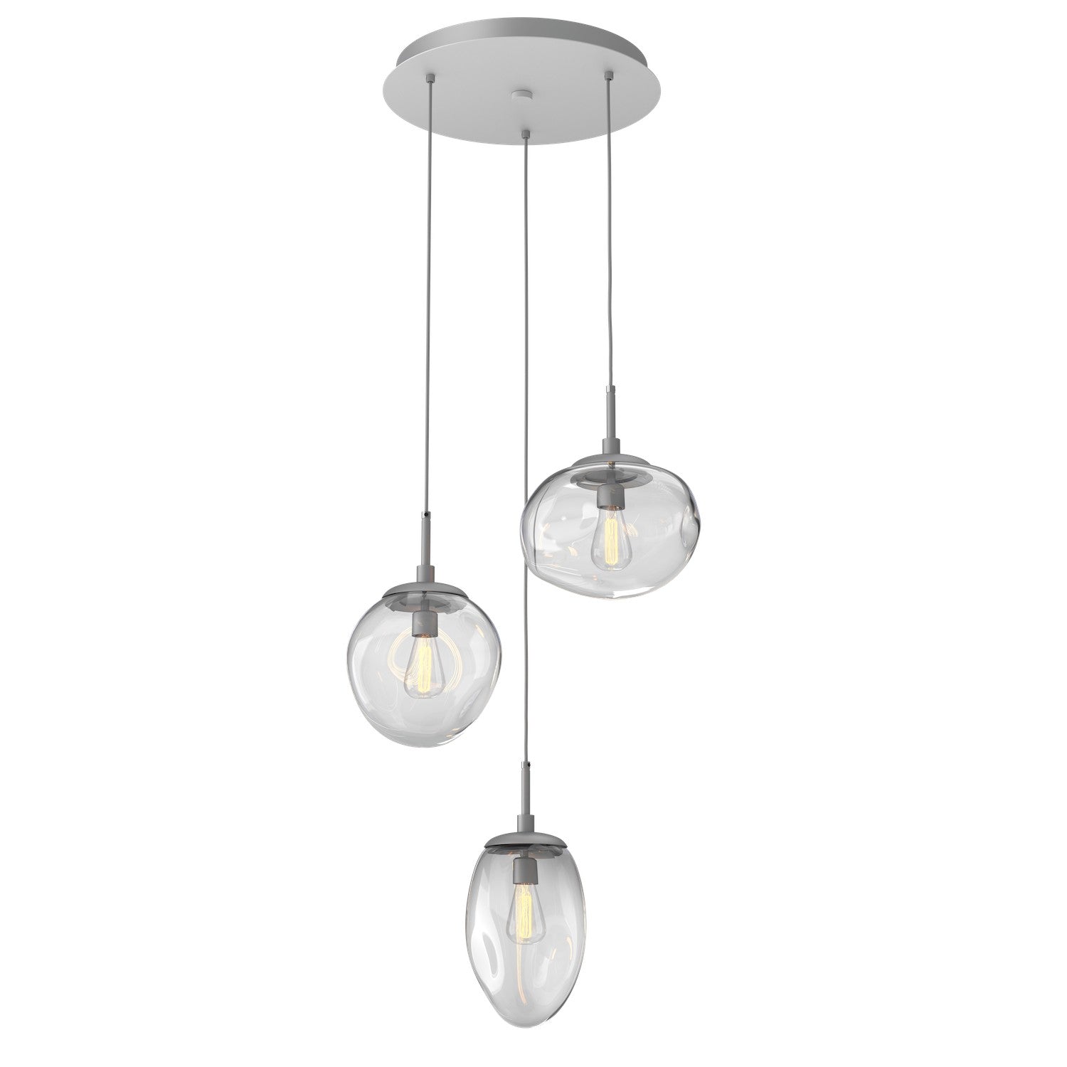 Hammerton Studio - CHB0065-03-CS-C-C01-E2 - Three Light Pendant - Cosmos - Classic Silver