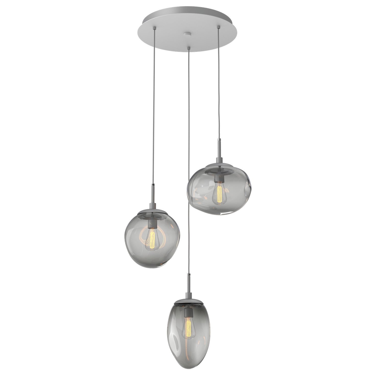 Hammerton Studio - CHB0065-03-CS-S-C01-E2 - Three Light Pendant - Cosmos - Classic Silver