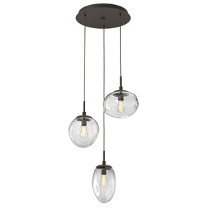 Hammerton Studio - CHB0065-03-FB-C-C01-E2 - Three Light Pendant - Cosmos - Flat Bronze