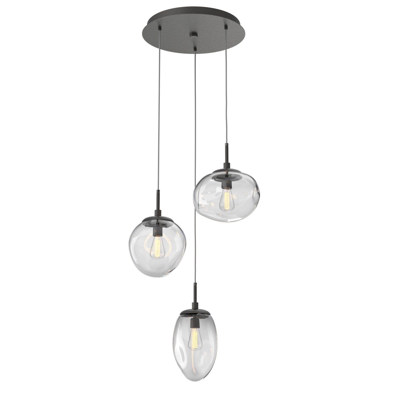 Hammerton Studio - CHB0065-03-GP-C-C01-E2 - Three Light Pendant - Cosmos - Graphite