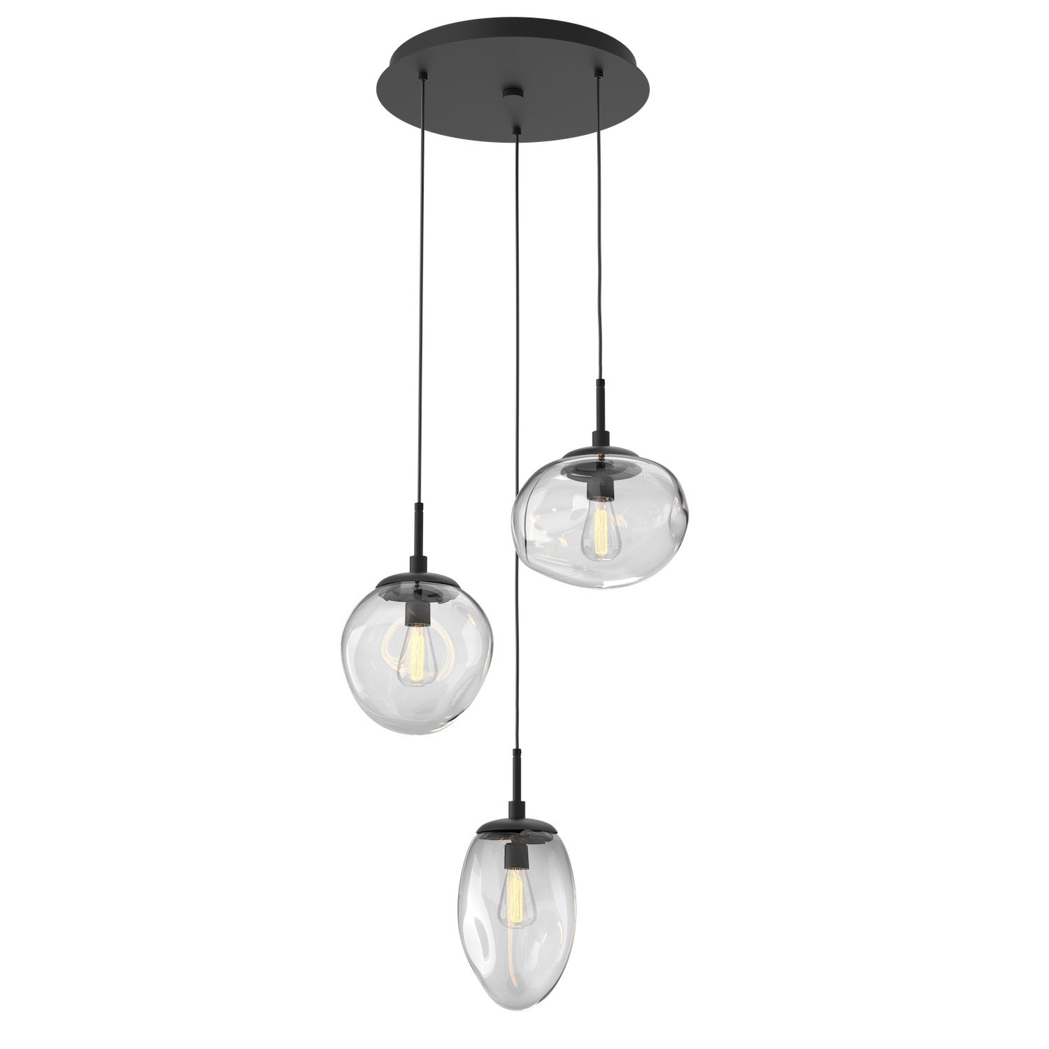 Hammerton Studio - CHB0065-03-MB-C-C01-E2 - Three Light Pendant - Cosmos - Matte Black