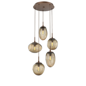 Hammerton Studio - CHB0065-05-BB-B-C01-E2 - Five Light Pendant - Cosmos - Burnished Bronze