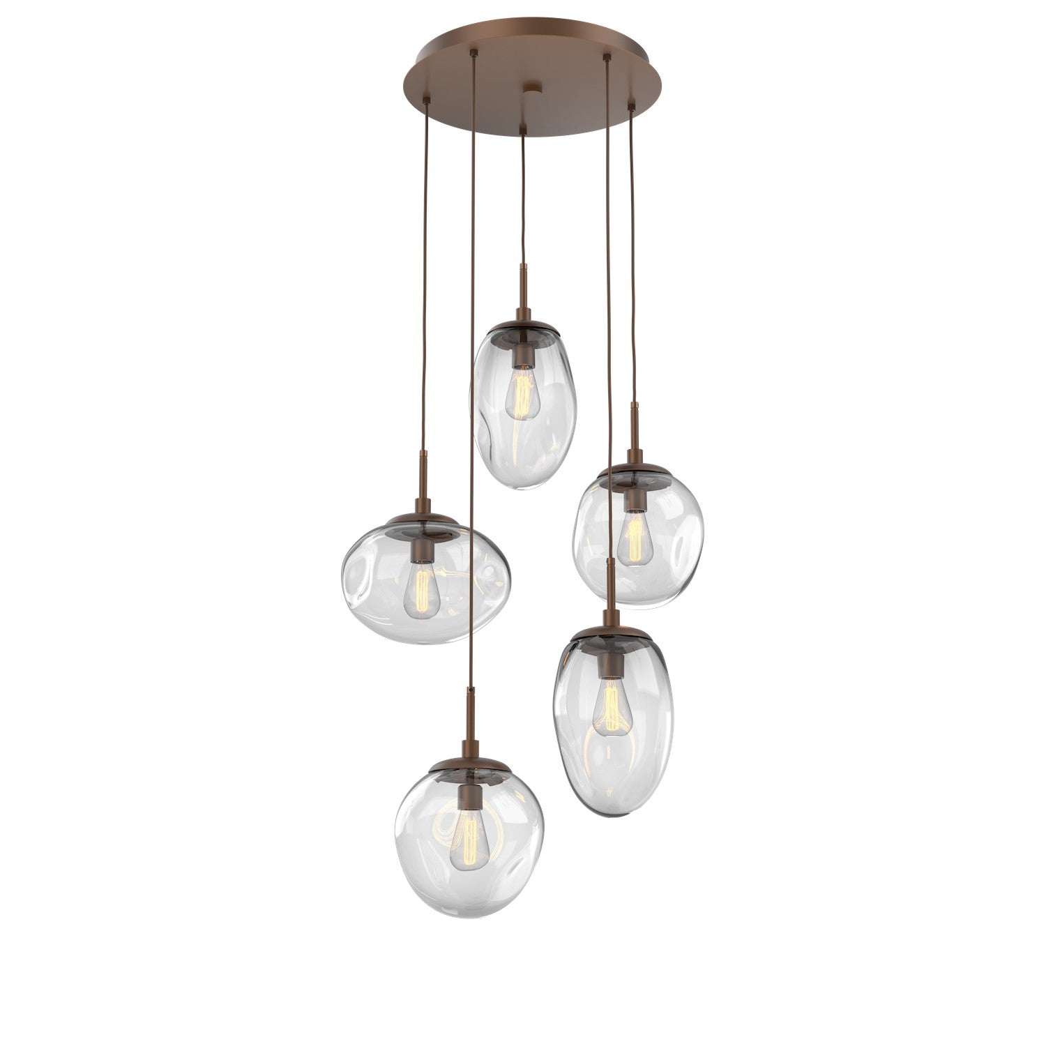 Hammerton Studio - CHB0065-05-BB-C-C01-E2 - Five Light Pendant - Cosmos - Burnished Bronze