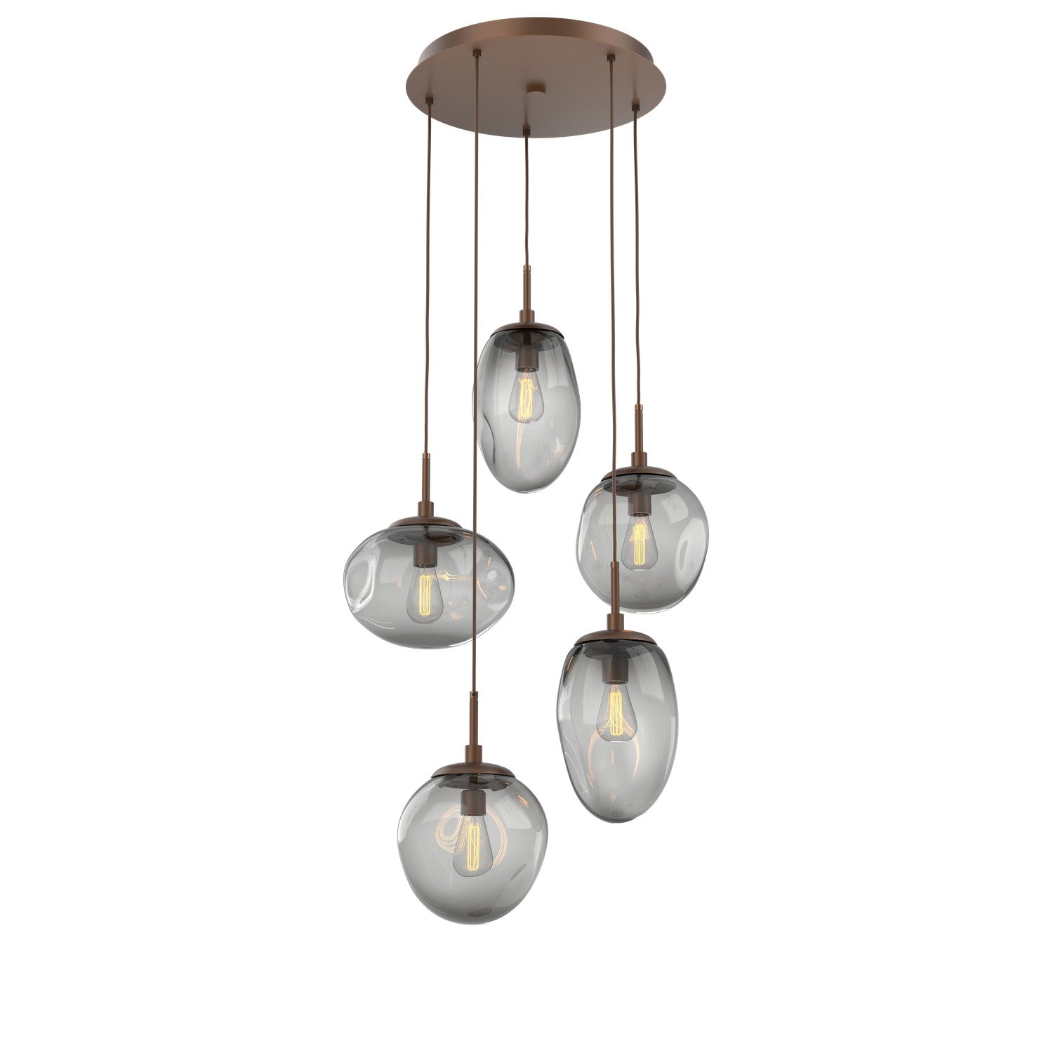 Hammerton Studio - CHB0065-05-BB-S-C01-E2 - Five Light Pendant - Cosmos - Burnished Bronze