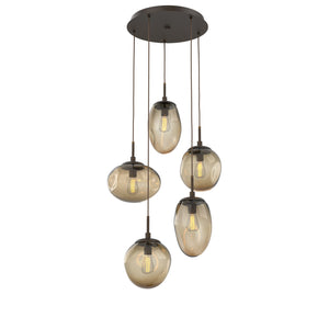 Hammerton Studio - CHB0065-05-FB-B-C01-E2 - Five Light Pendant - Cosmos - Flat Bronze