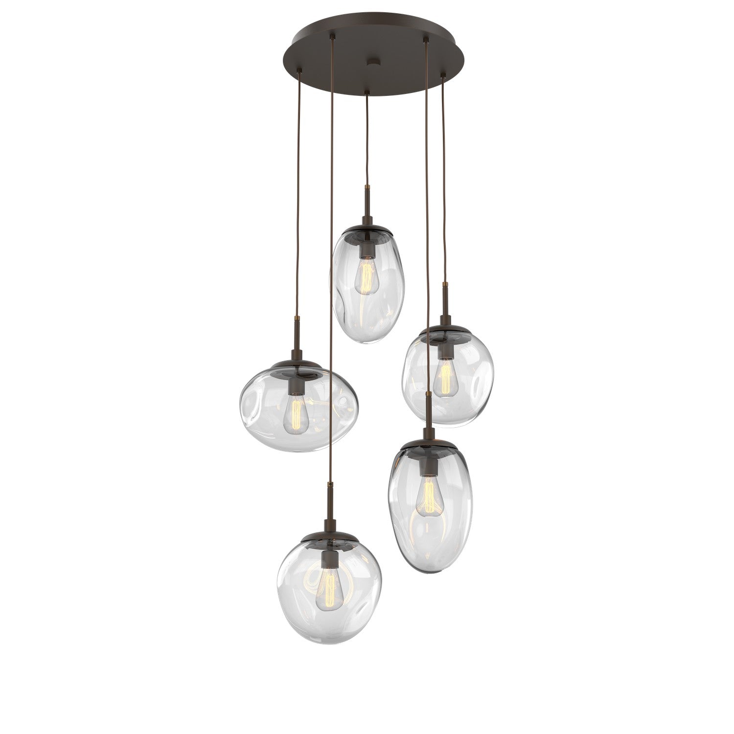 Hammerton Studio - CHB0065-05-FB-C-C01-E2 - Five Light Pendant - Cosmos - Flat Bronze