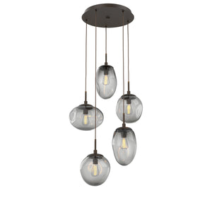 Hammerton Studio - CHB0065-05-FB-S-C01-E2 - Five Light Pendant - Cosmos - Flat Bronze