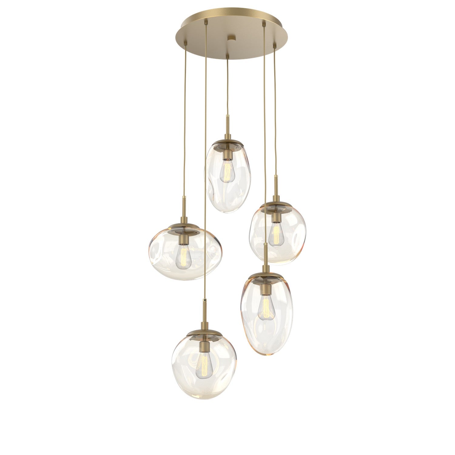 Hammerton Studio - CHB0065-05-GB-A-C01-E2 - Five Light Pendant - Cosmos - Gilded Brass