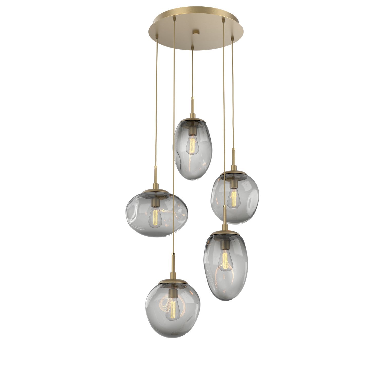 Hammerton Studio - CHB0065-05-GB-S-C01-E2 - Five Light Pendant - Cosmos - Gilded Brass