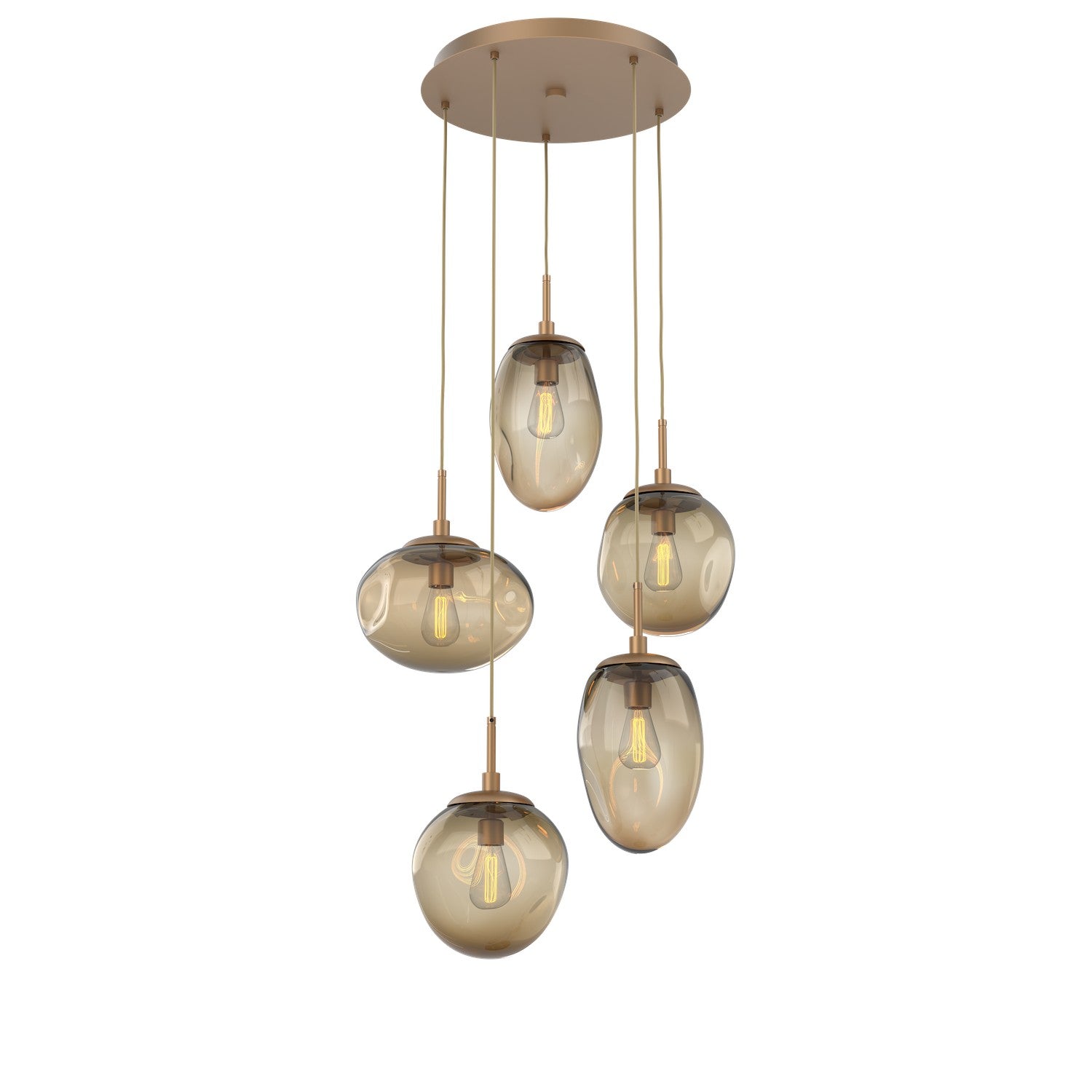 Hammerton Studio - CHB0065-05-NB-B-C01-E2 - Five Light Pendant - Cosmos - Novel Brass