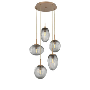 Hammerton Studio - CHB0065-05-NB-S-C01-E2 - Five Light Pendant - Cosmos - Novel Brass