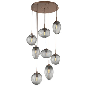 Hammerton Studio - CHB0065-08-BB-S-C01-E2 - Eight Light Pendant - Cosmos - Burnished Bronze