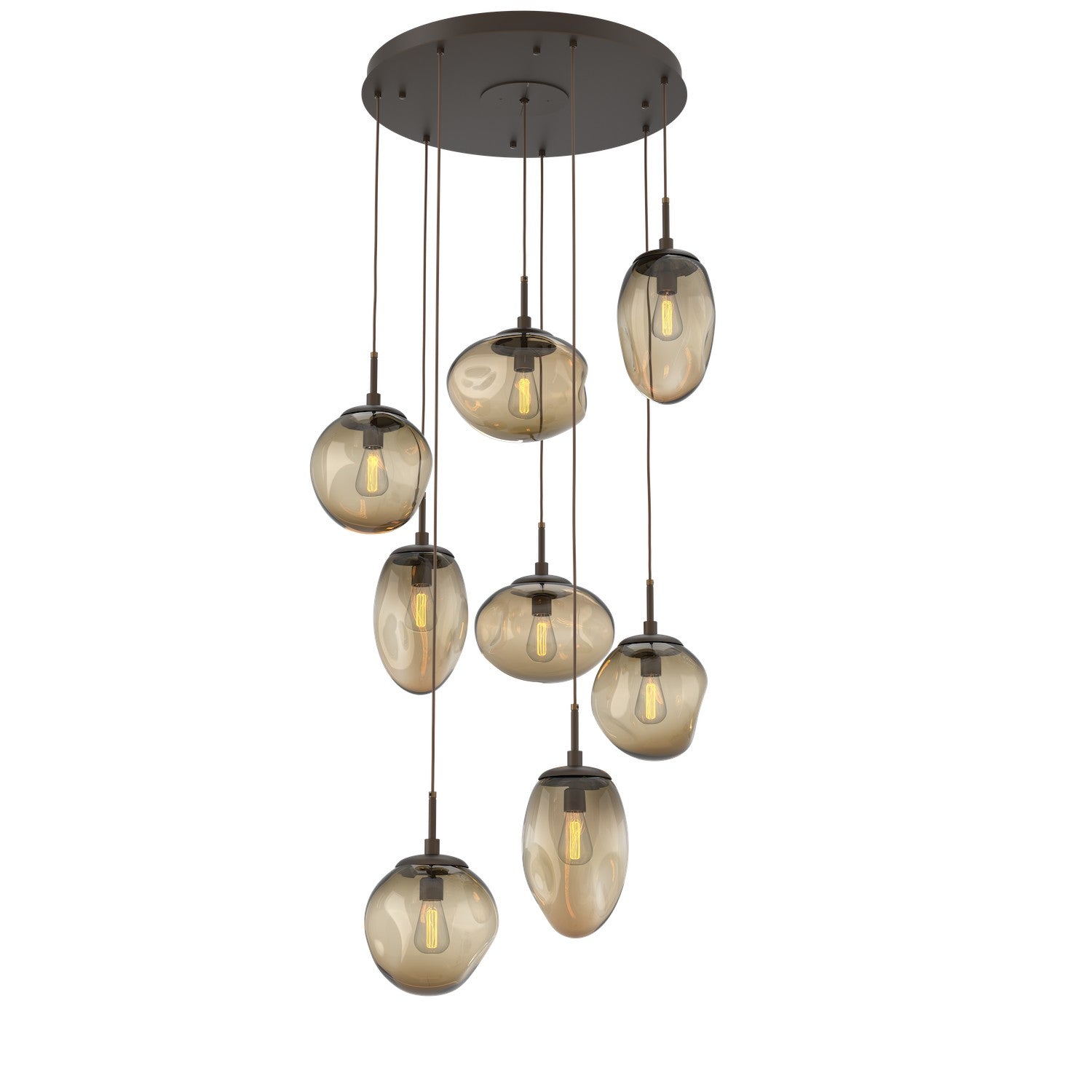 Hammerton Studio - CHB0065-08-FB-B-C01-E2 - Eight Light Pendant - Cosmos - Flat Bronze